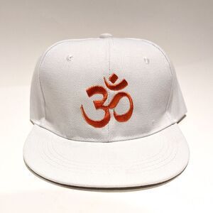 New Aum Om Snapback Hat White And Orange Colors